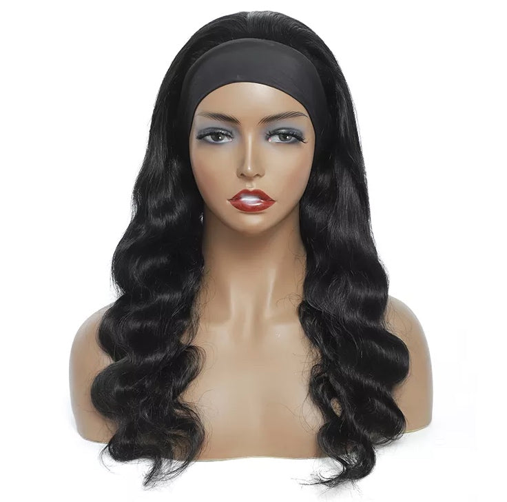 Body wavy Human Hair Head Band Wig