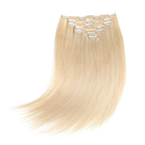 Bone Straight blonde clip hair